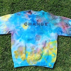 Hand-Dyed Cotton "CHANGE" Sweatshirt